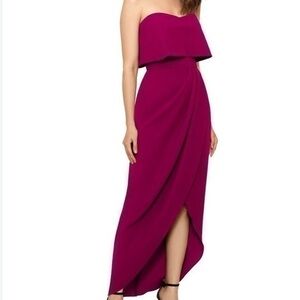 Xscape women tulip skirt scuba dress dark pink size 8